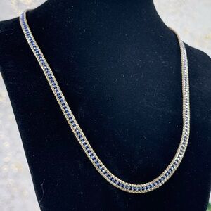 Elegant Blue and Gold Necklace